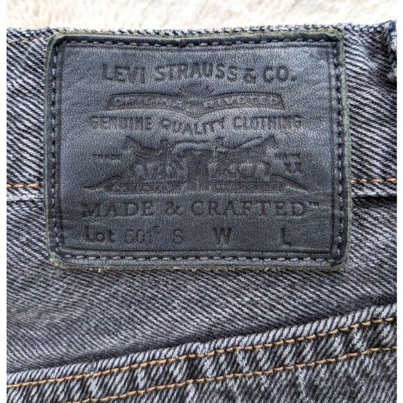 Levi's "Made & Crafted" 501S "Black Fog" Raw Hem SELVEDGE Button Fly Jeans 23/30 - Picture 5 of 12